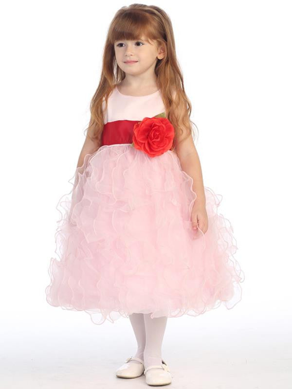 Satin Bodice with Ruffled Organza Skirt BL223