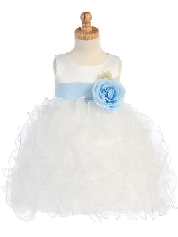 Satin Bodice with Ruffled Organza Skirt BL223
