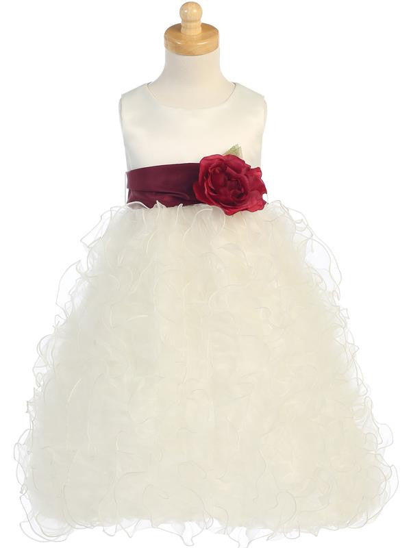 Satin Bodice with Ruffled Organza Skirt BL223
