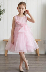Rose Applique Kids Dress 9128