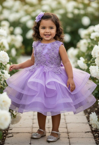 Butterfly Pearl Tulle Dress 9149