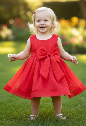 Ribbon Crystal Organza Dress 9191