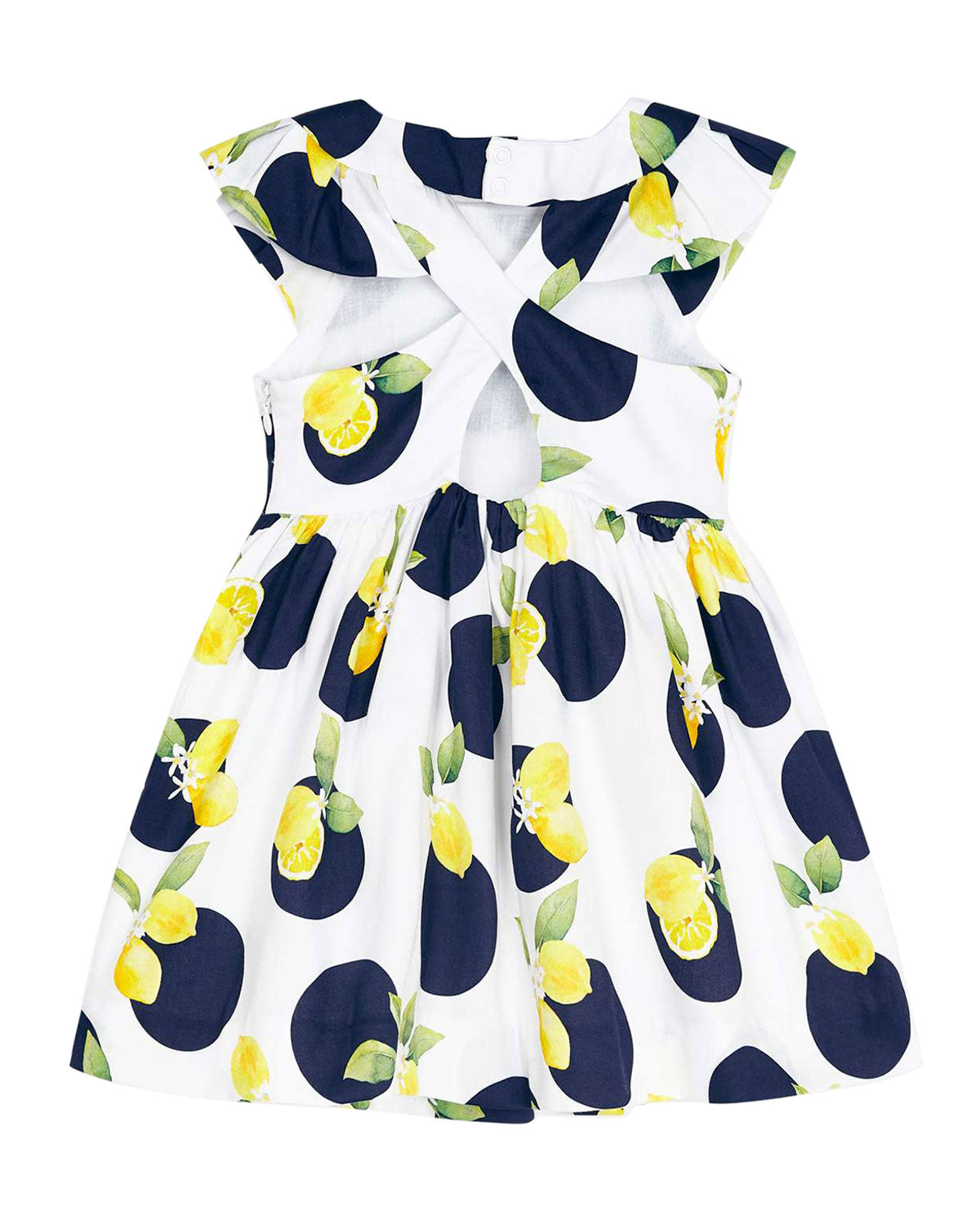 3928 Girl's dot and lemon dress