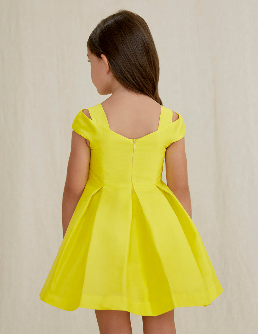 5046 Yellow Shantung Dress