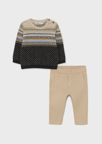 2539, Jacquard Sweater & Pants Set