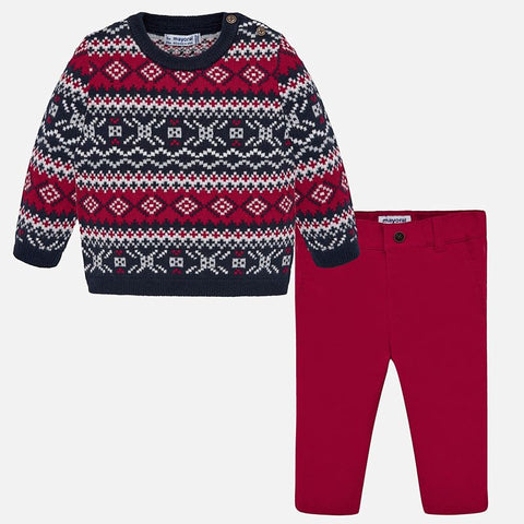 2545 Jacquard sweater set