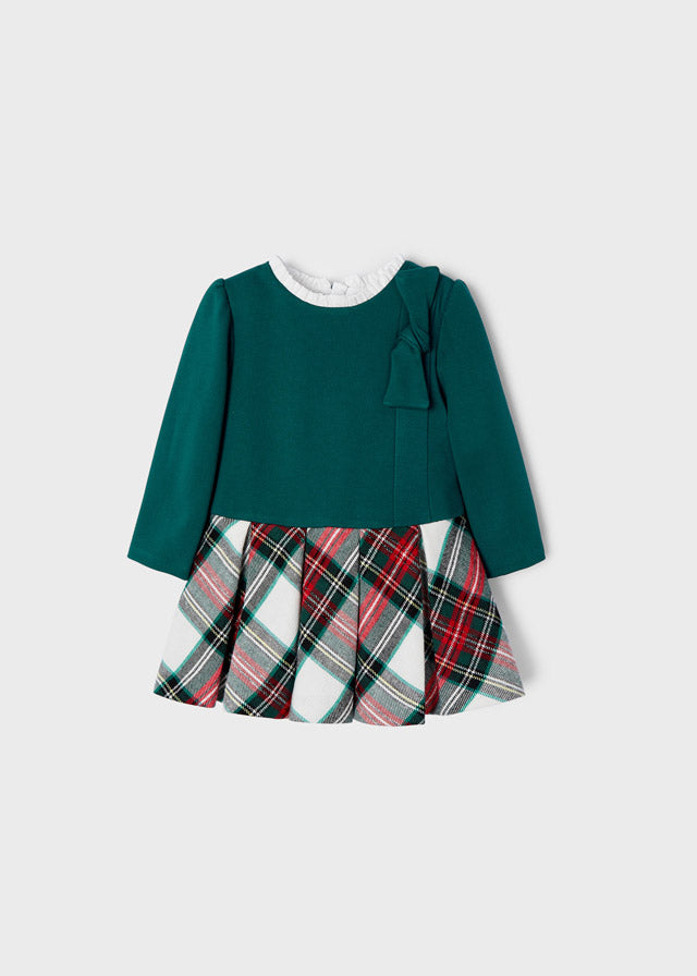 2945 Combined plaid dress baby girl