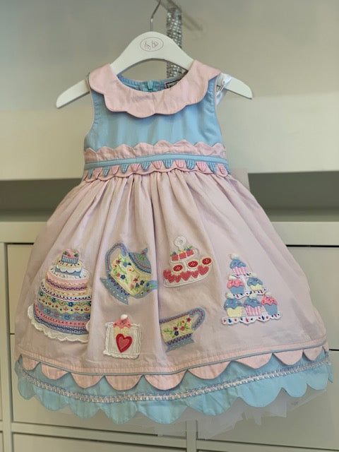 CK3532, Blue and pink Tea Party Dress Tres Elegant CK3532, Blue and pink Tea Party Dress Tres Elegant